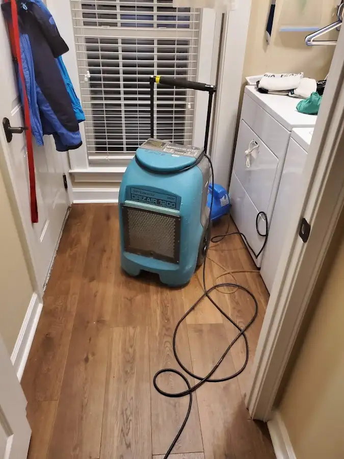 Commercial dehumidifier deployed for Flood Damage Cleanup in Sunrise Manor
